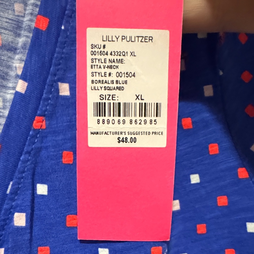 Lilly Pulitzer Etta V-Neck Women's Tee - Picture 3 of 4